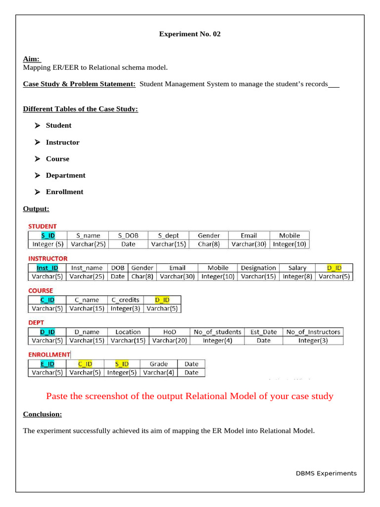 ER/EER to Relational Schema Mapping | PDF