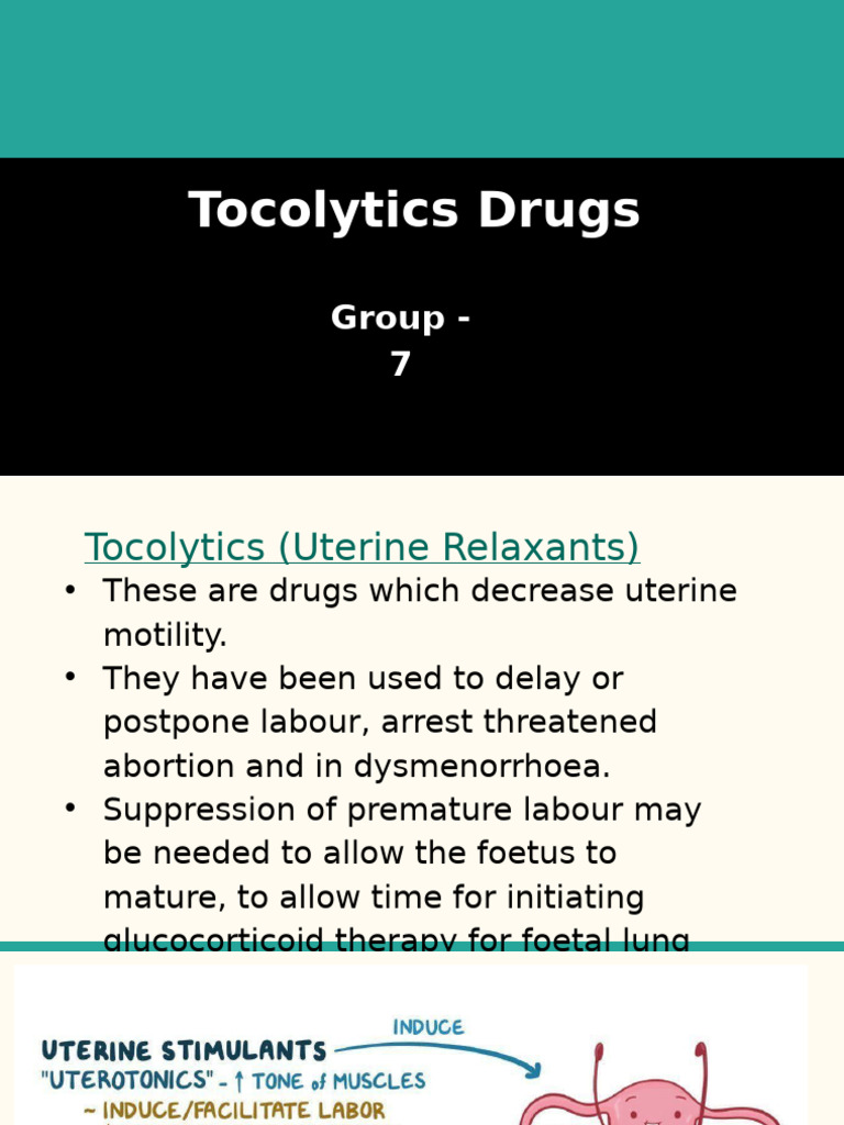 Tocolytic Drugs Overview and Classification | PDF | Drugs | Medical ...