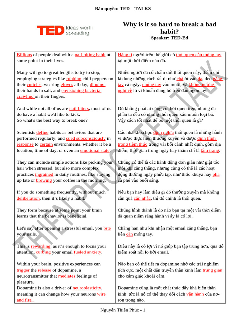 Why Is It So Hard To Break A Bad Habit | PDF