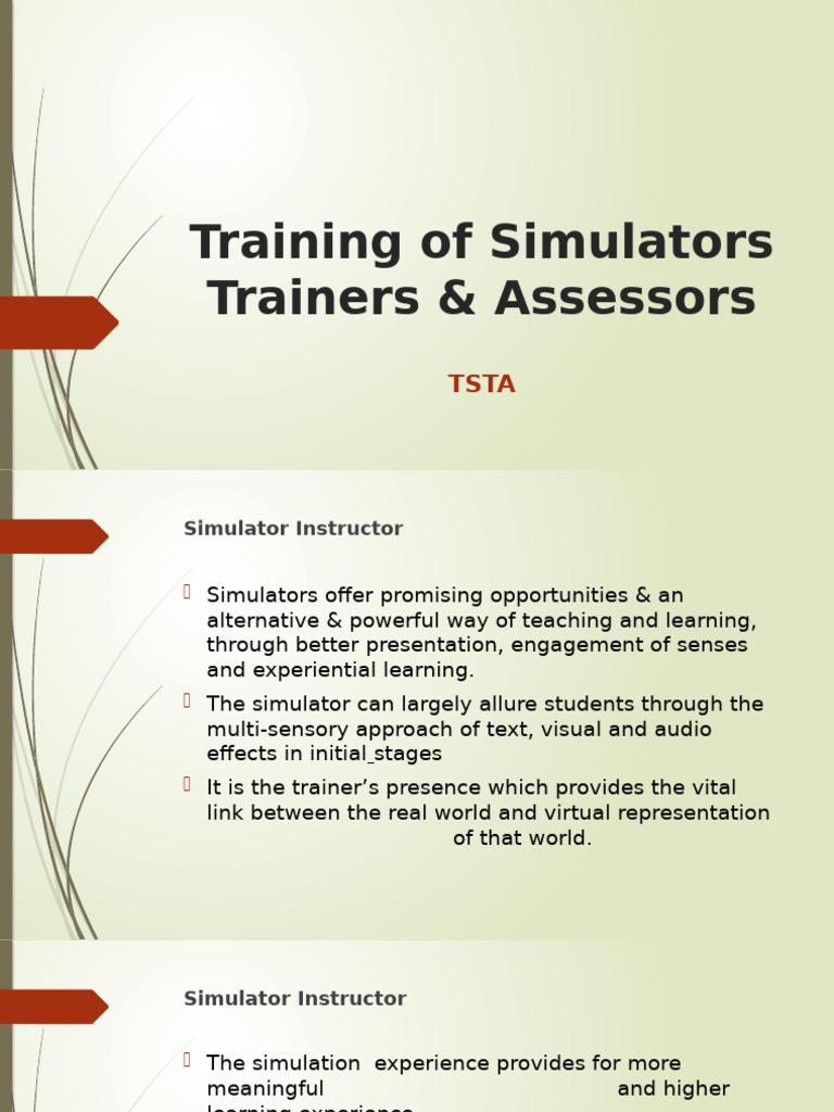 Simulator Training for Effective Learning | PDF | Learning | Simulation