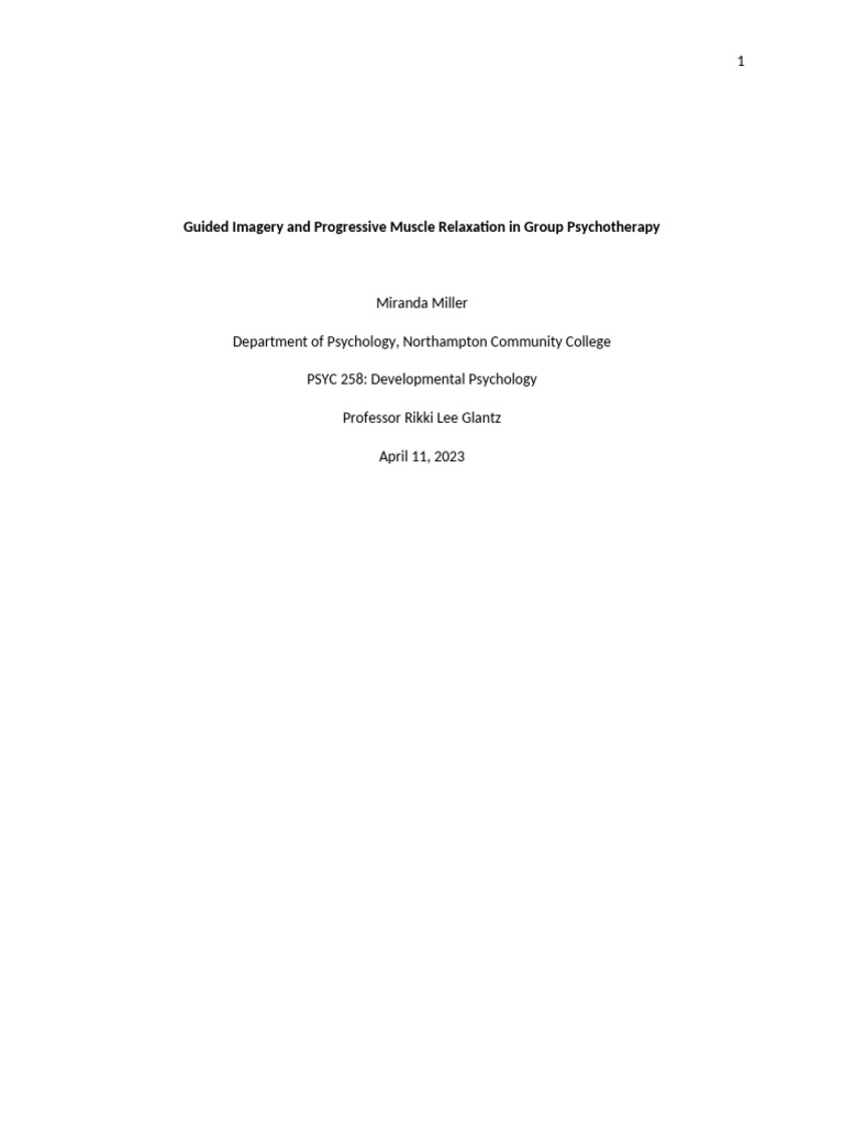 Guided Imagery & Relaxation in Therapy | PDF | Psychotherapy | Group ...