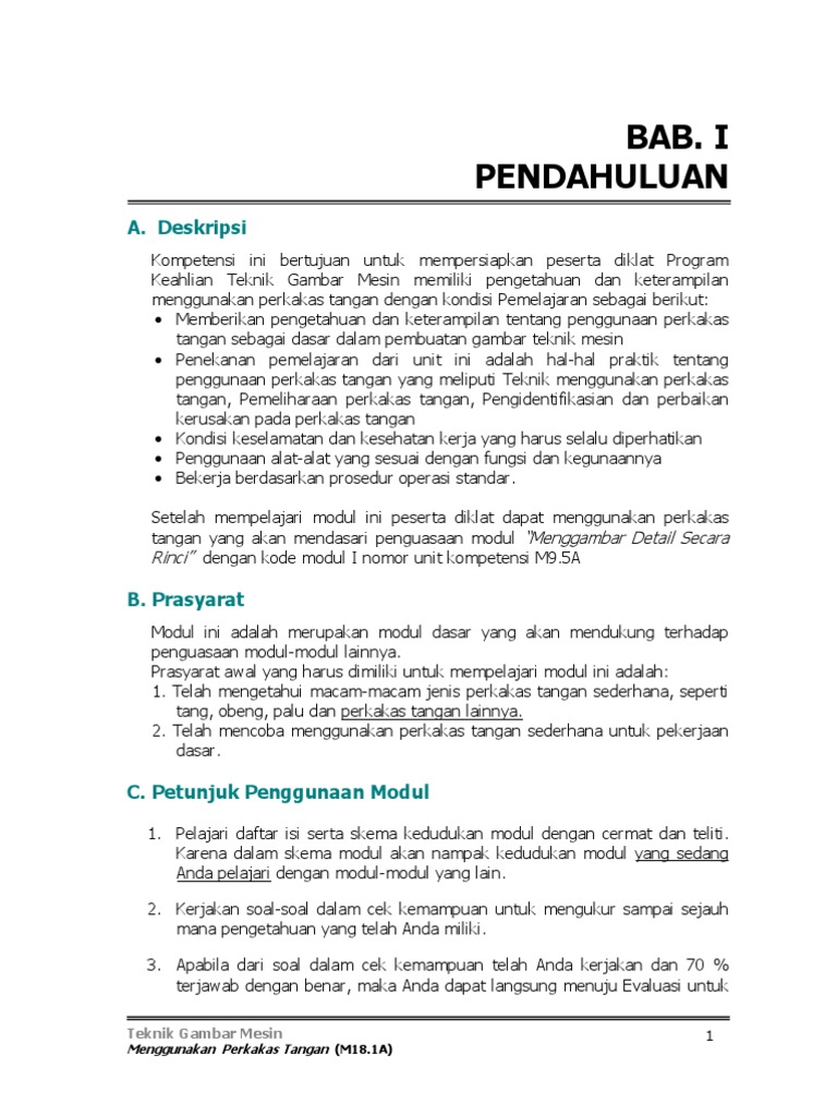 Menggunakan Perkakas Tangan