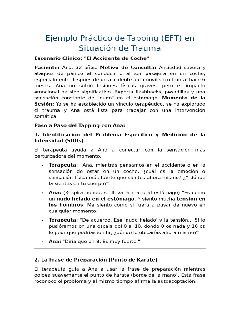Tapping EFT para Trauma Automovilístico | PDF | Trauma psicólogico ...