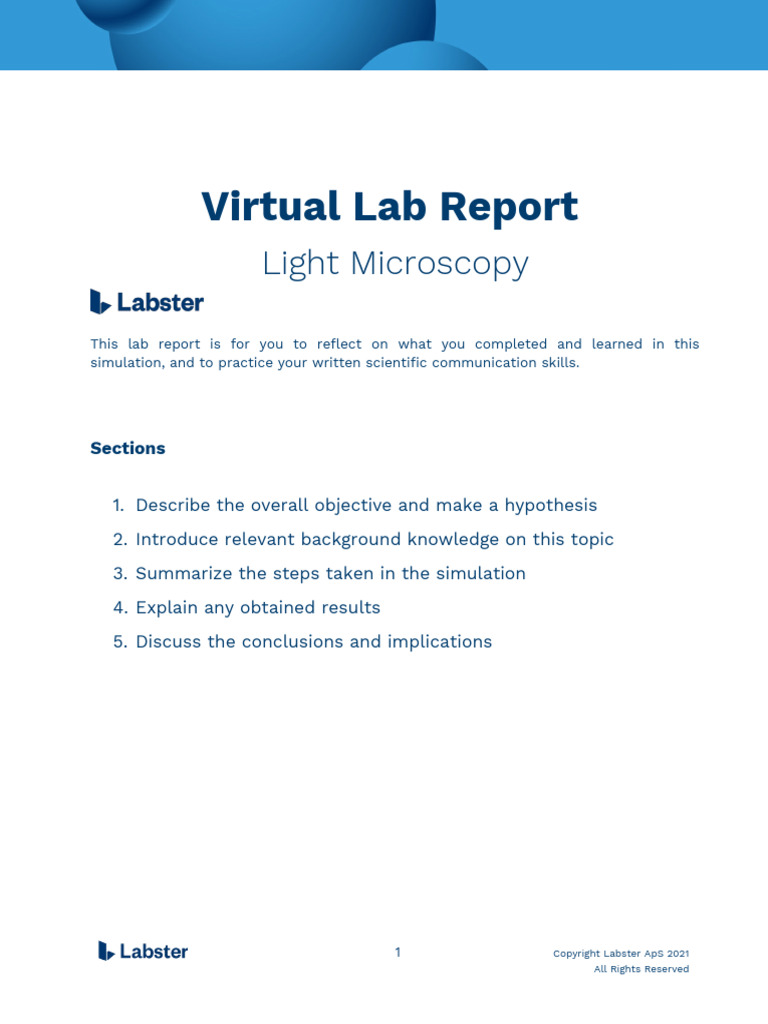 Light Microscopy Lab Report Insights | PDF | Microscope | Staining