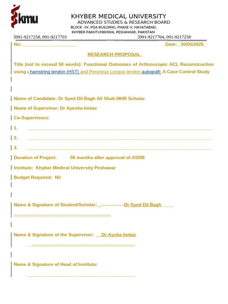 25th June 2025 Corrected GC Proposal | PDF | Musculoskeletal System ...