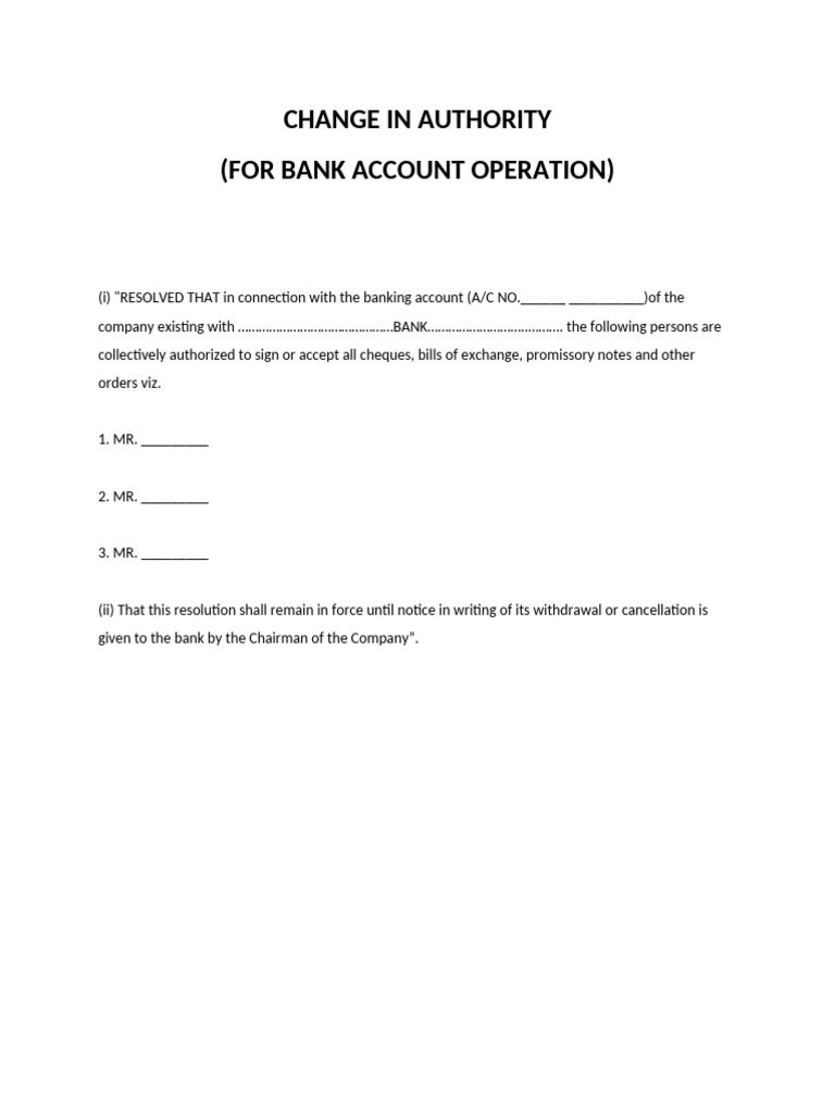 Change in Authority | PDF