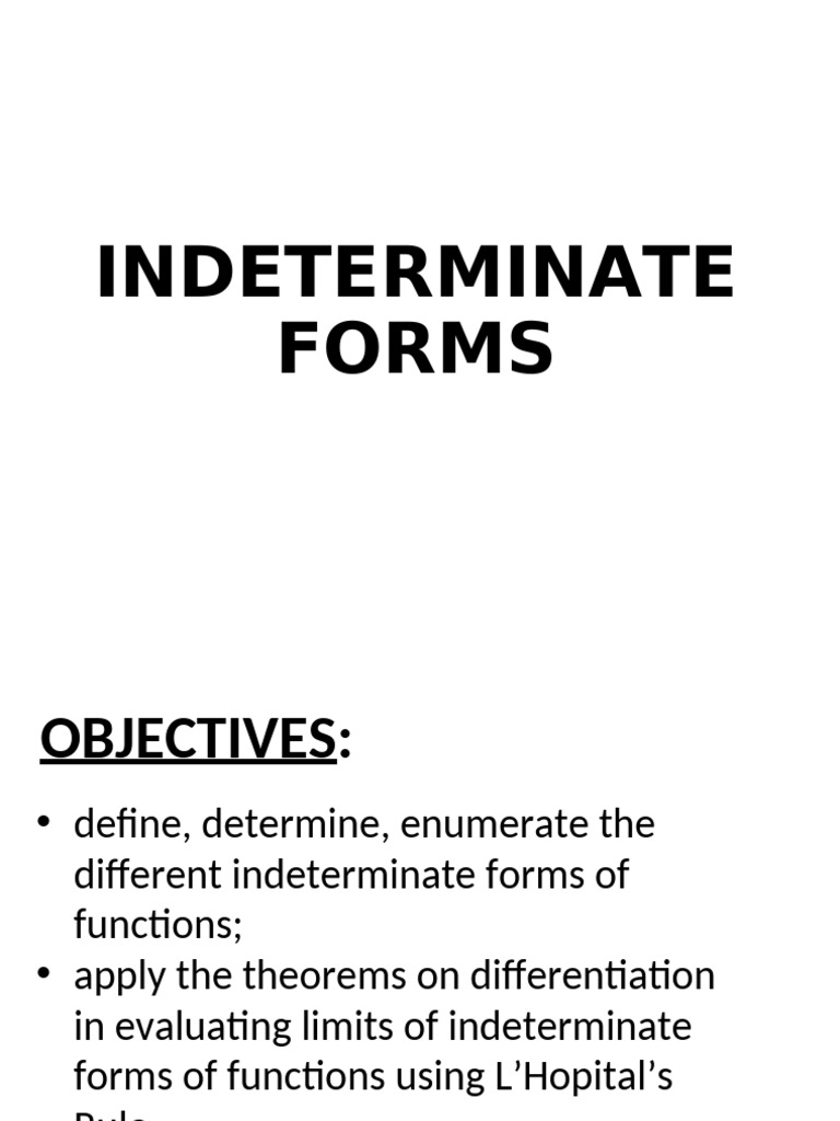 Evaluating Indeterminate Forms in Limits | PDF | Mathematical Concepts ...