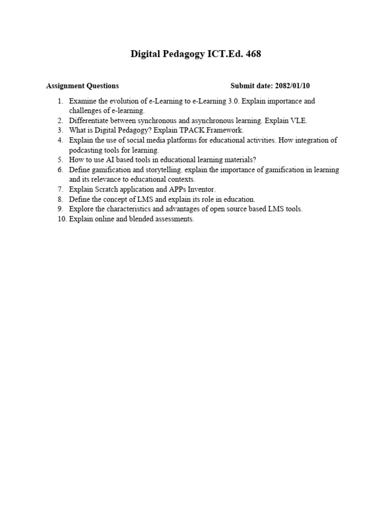 Digital Pedagogy Assignment Overview | PDF