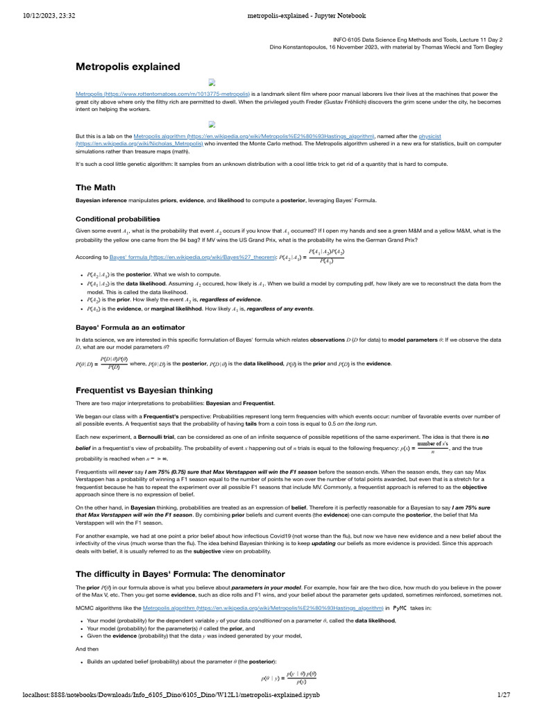 Metropolis Algorithm Explained in Data Science | PDF | Normal ...