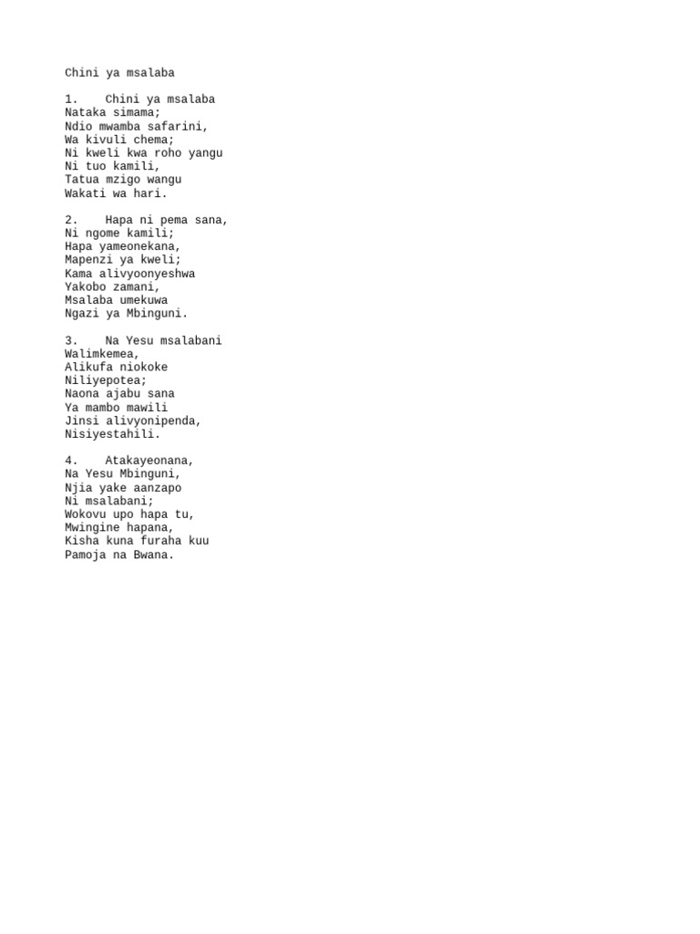Chini Ya Msalaba 81 | PDF