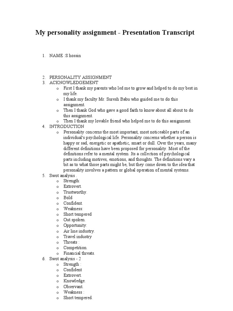 Personality traits meaning picture