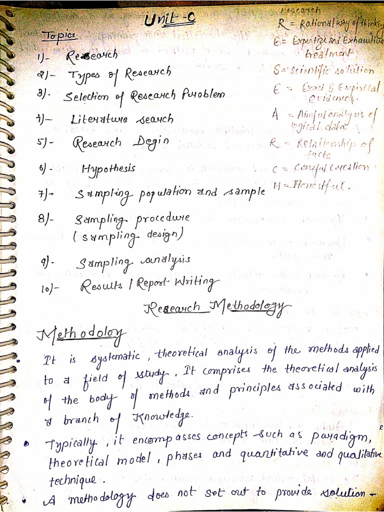 Unit 3 - Research Methodology | PDF