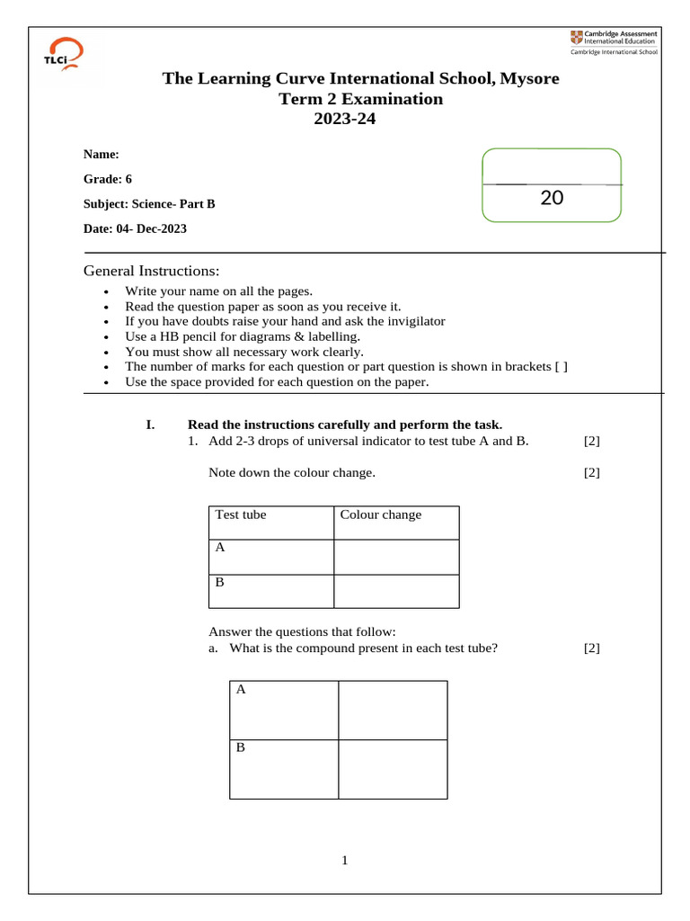Term 2 Sci Part B G6 | PDF