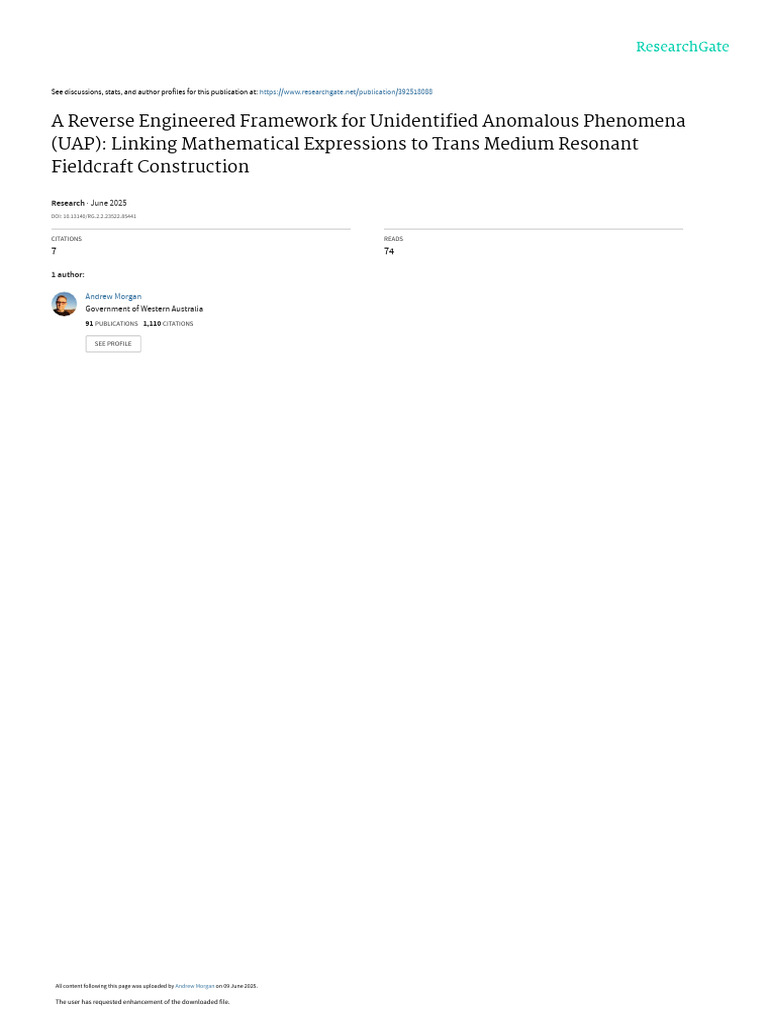 UAP Framework: Linking Math to Fieldcraft | PDF | Waves | Electromagnetism