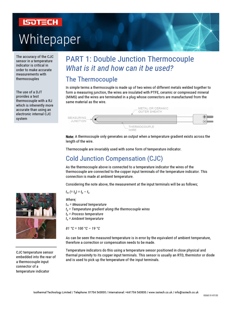 CJC Temperature Sensor Accuracy Explained | PDF | Thermocouple ...