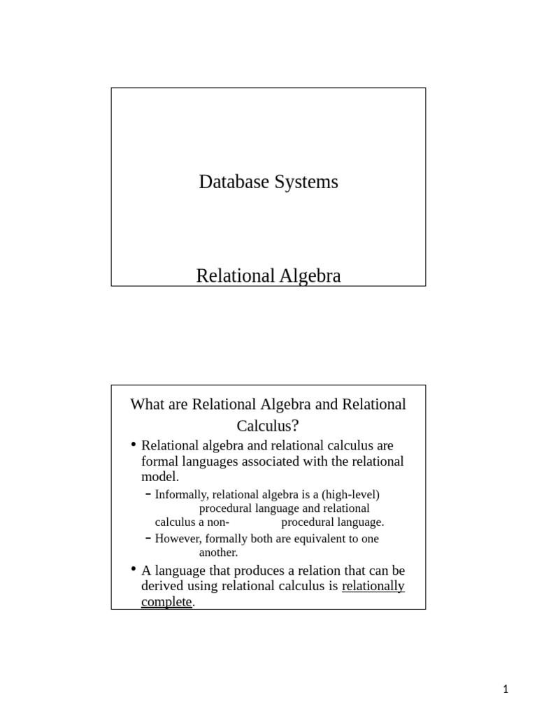 Understanding Relational Algebra Basics | PDF | Relational Model ...
