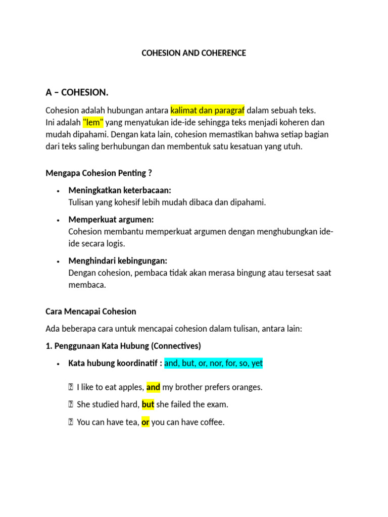 Cohesion and Coherence - Modul Tutor | PDF