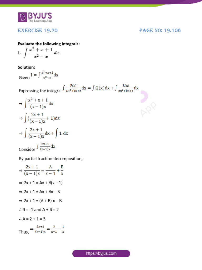 Class 12 Indefinite Integrals Solutions | PDF