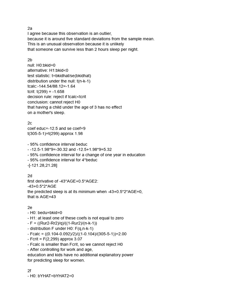 Practice Exam Solutions | PDF | Errors And Residuals | Standard Error