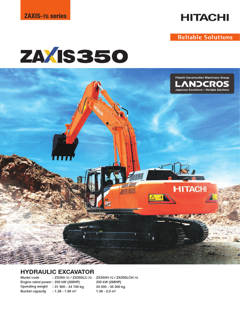 Hitachi ZX350-7G Excavator Overview | PDF | Pump | Engines