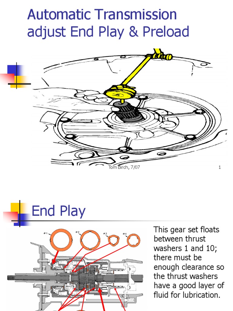 At Adjust End Play Transmission (Mechanics)