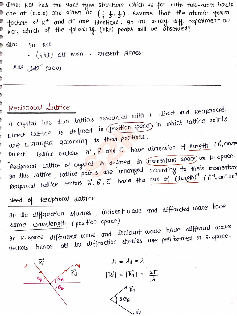 Reciprocal Lattice | PDF