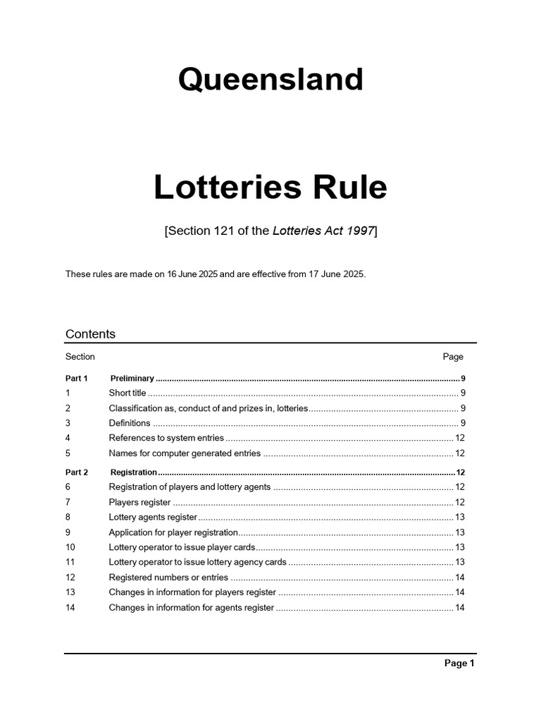 Queensland Lotteries Rules Overview | PDF | Powerball | Lottery