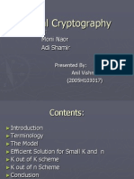 Visual Cryptography: Moni Naor Adi Shamir