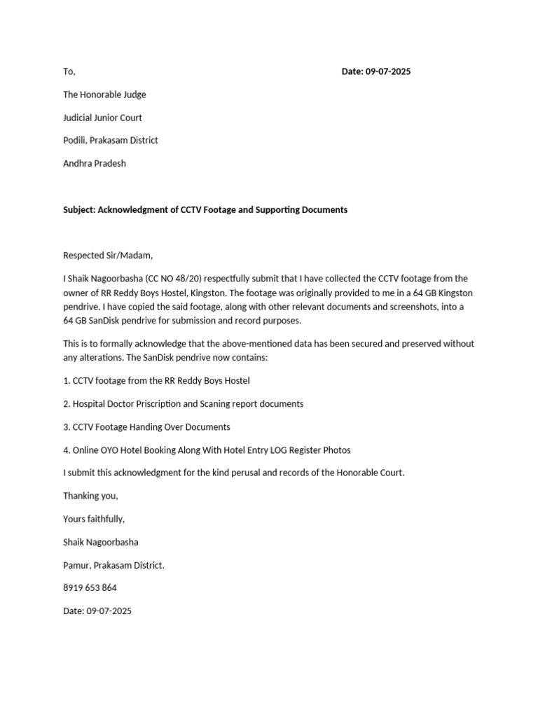 Acknowledgment Letter | PDF