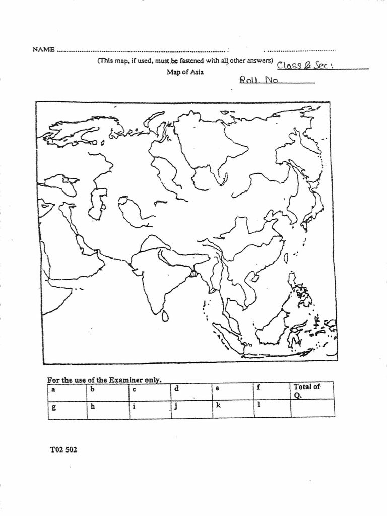 Asia Phy Map Practice | PDF