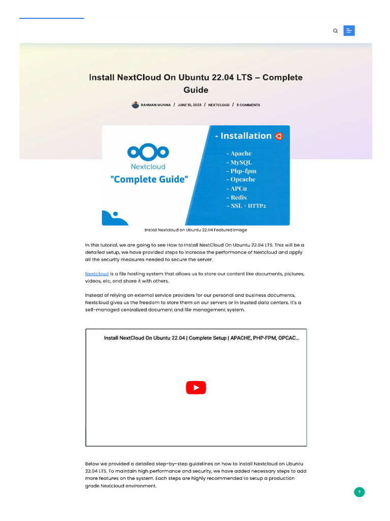NextCloud Ubuntu 22 04 | PDF