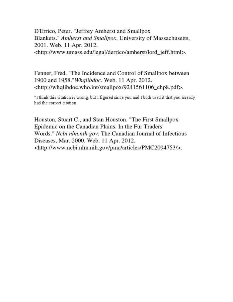 Smallpox Historical References and Studies | PDF