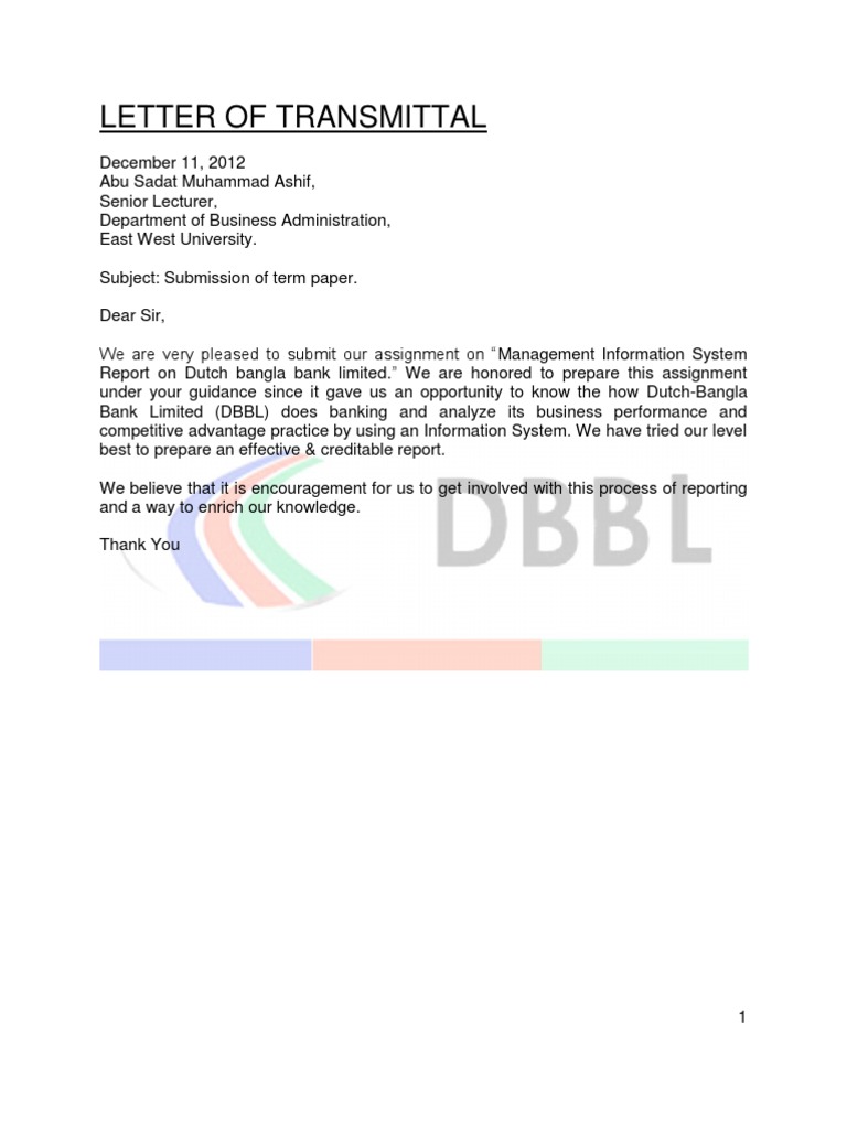Term Paper On Management Information System Of Dutch Bangla Bank