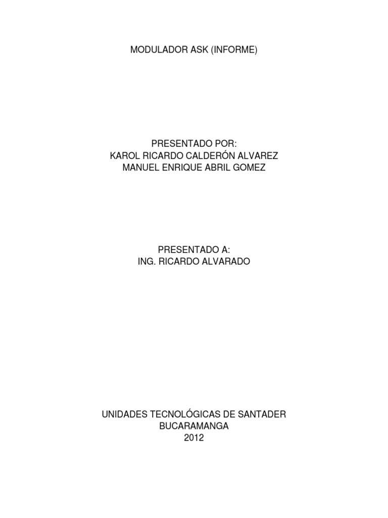 Informe sobre Modulación ASK y Señales | PDF