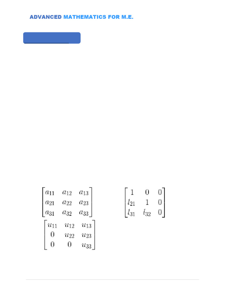 LU Decomposition in Advanced Mathematics | PDF | Matrix (Mathematics ...