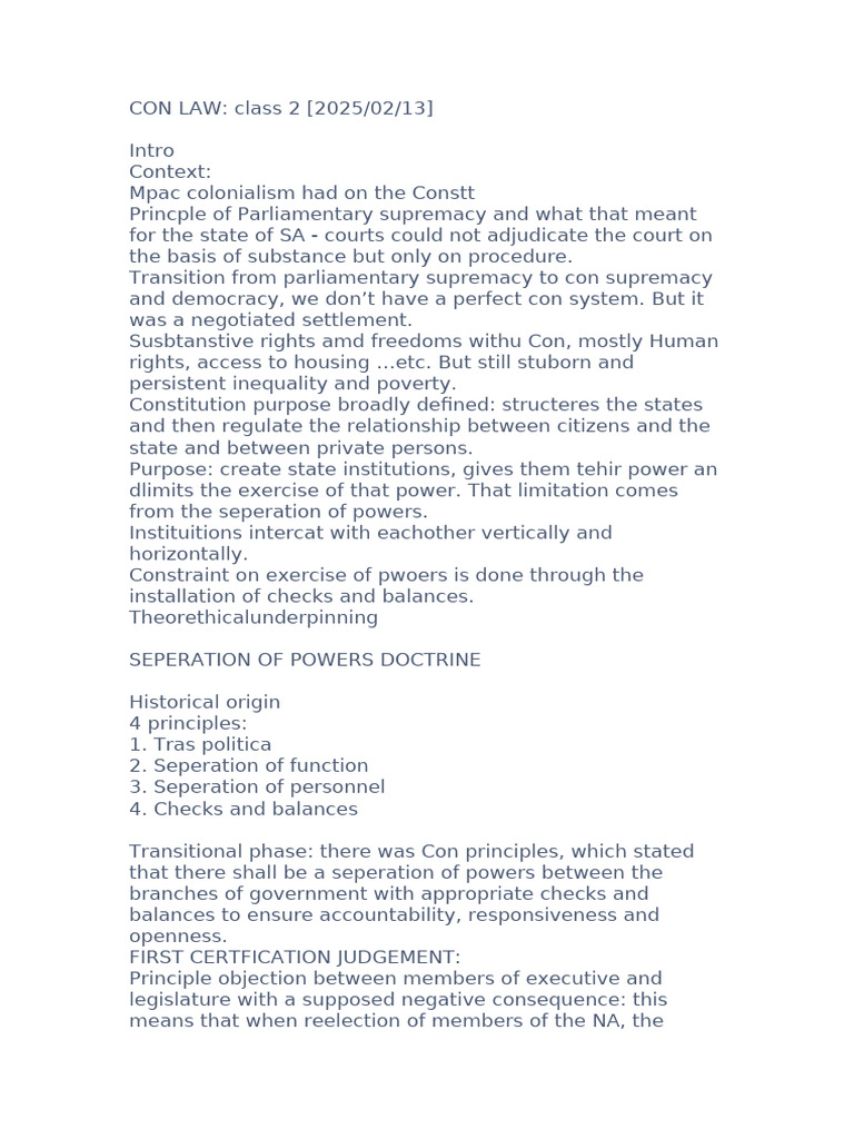 South Africa's Constitutional Supremacy Analysis | PDF | Separation Of ...