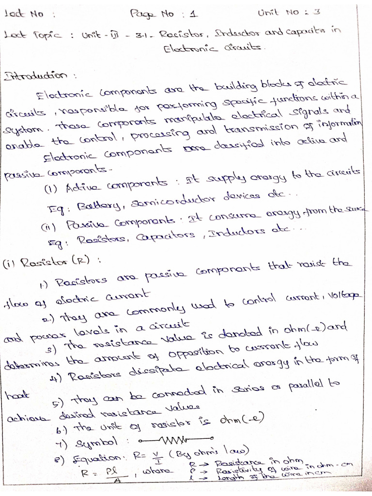 BEEE+Notes - Unit 3 | PDF