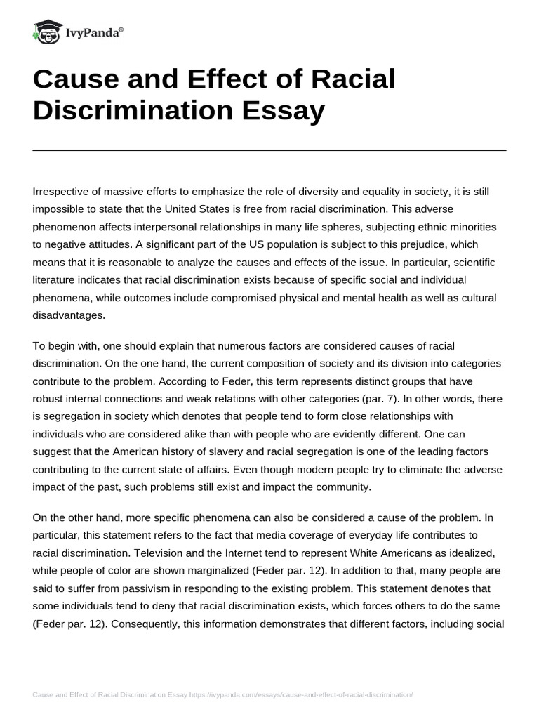 Causes and Effects of Racial Discrimination | PDF | Mental Health | Racism