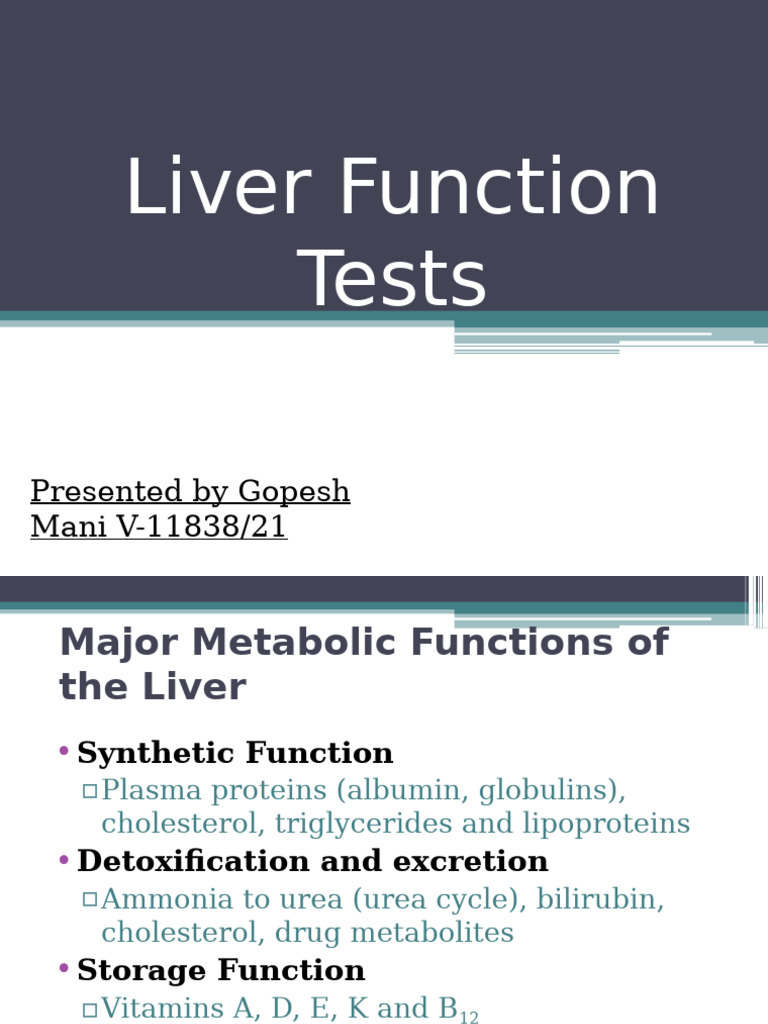 Understanding Liver Function Tests | PDF | Liver | Digestive System