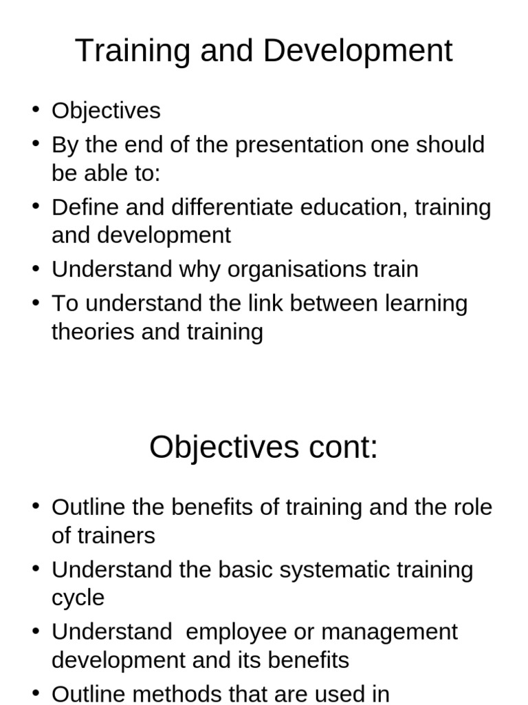 Training and Development Overview | PDF | Learning | Learning Theory ...