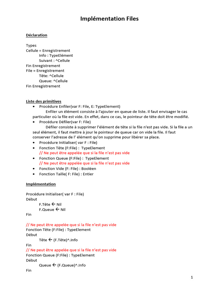 Gestion des Fichiers d'Implémentation | PDF | Pointeur (programmation ...