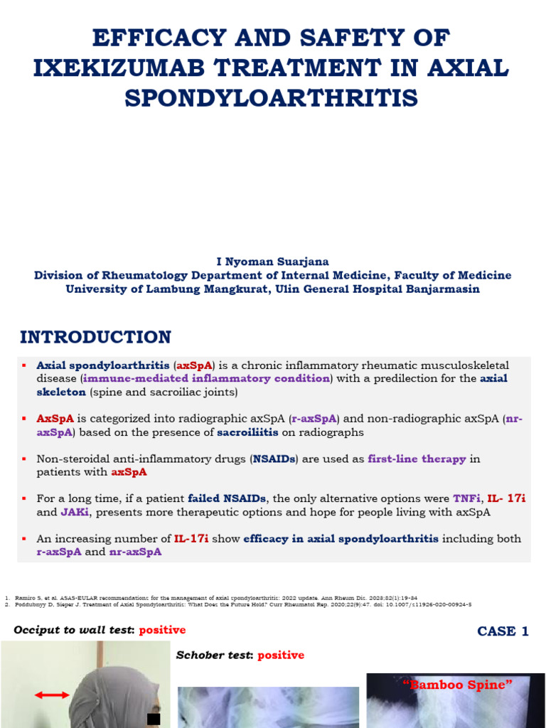 Efficacy and Safety of Ixekizumab Treatment in Axial Spondyloarthritis ...