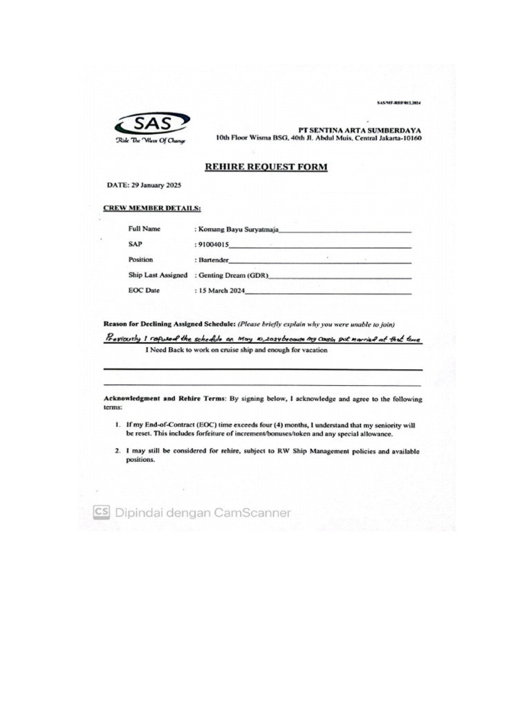 Form Penting Sas | PDF