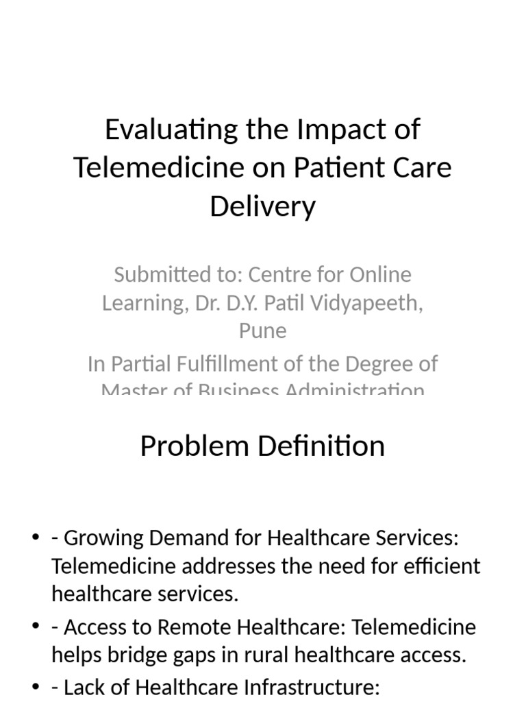 Telemedicine's Impact on Patient Care | PDF | Health Care | Data