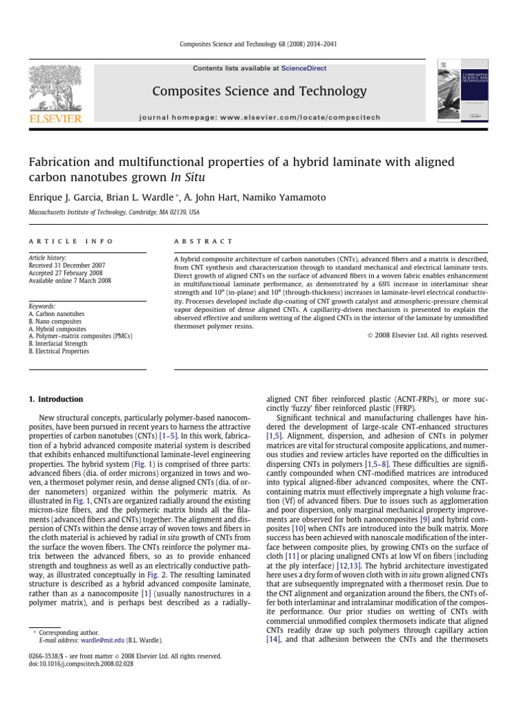 Hybrid Laminate with Aligned CNTs | PDF | Nanocomposite | Composite ...