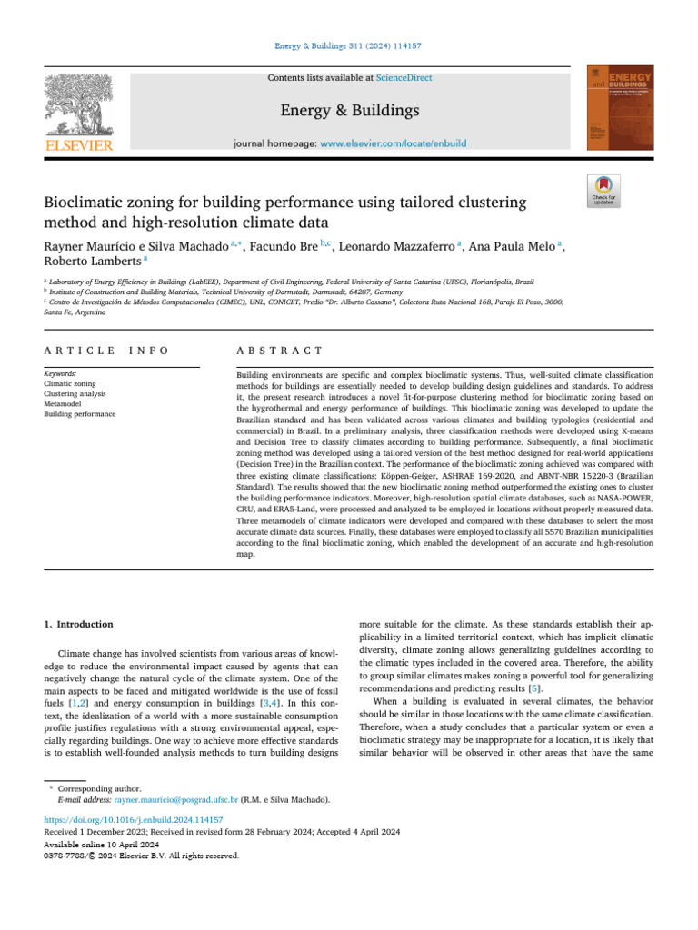 Bioclimatic Zoning For Building Performance Using Tailored Clustering ...