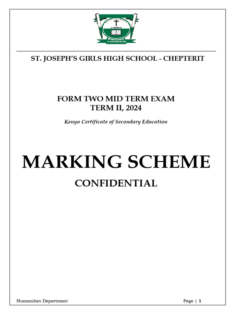 Form Two Geography Exam Marking Scheme | PDF | Rain | Rock (Geology)