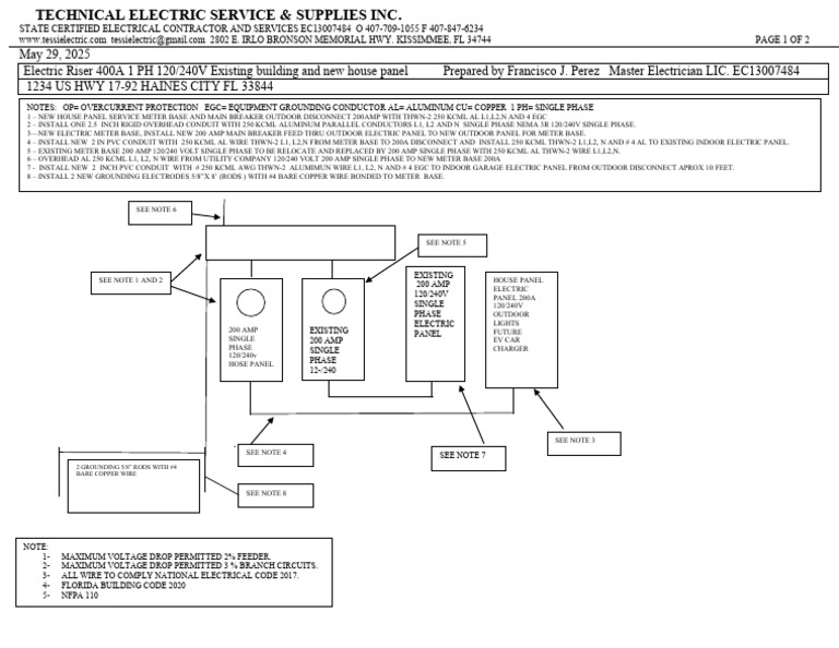 Electric Riser 400A 240 1 PHASE 1234 US HWY 17-92 Haines City, FL 33844 ...