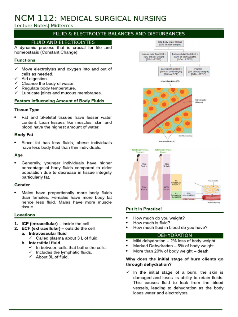 Fluid and Electrolyte Balance Guide | PDF | Angiotensin | Dehydration