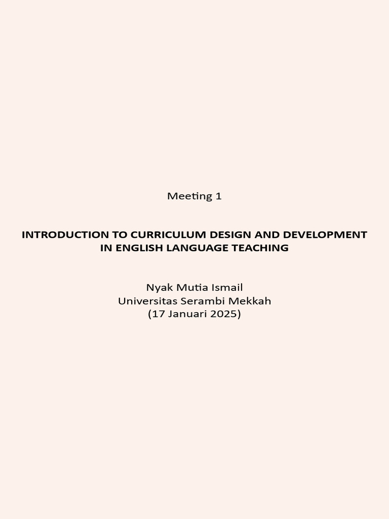 Curriculum Design in English Teaching | PDF | Curriculum ...